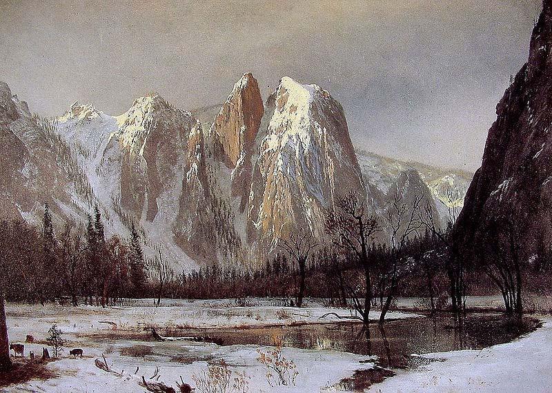 Albert Bierstadt Cathedral Rock, Yosemite Valley, California Spain oil painting art